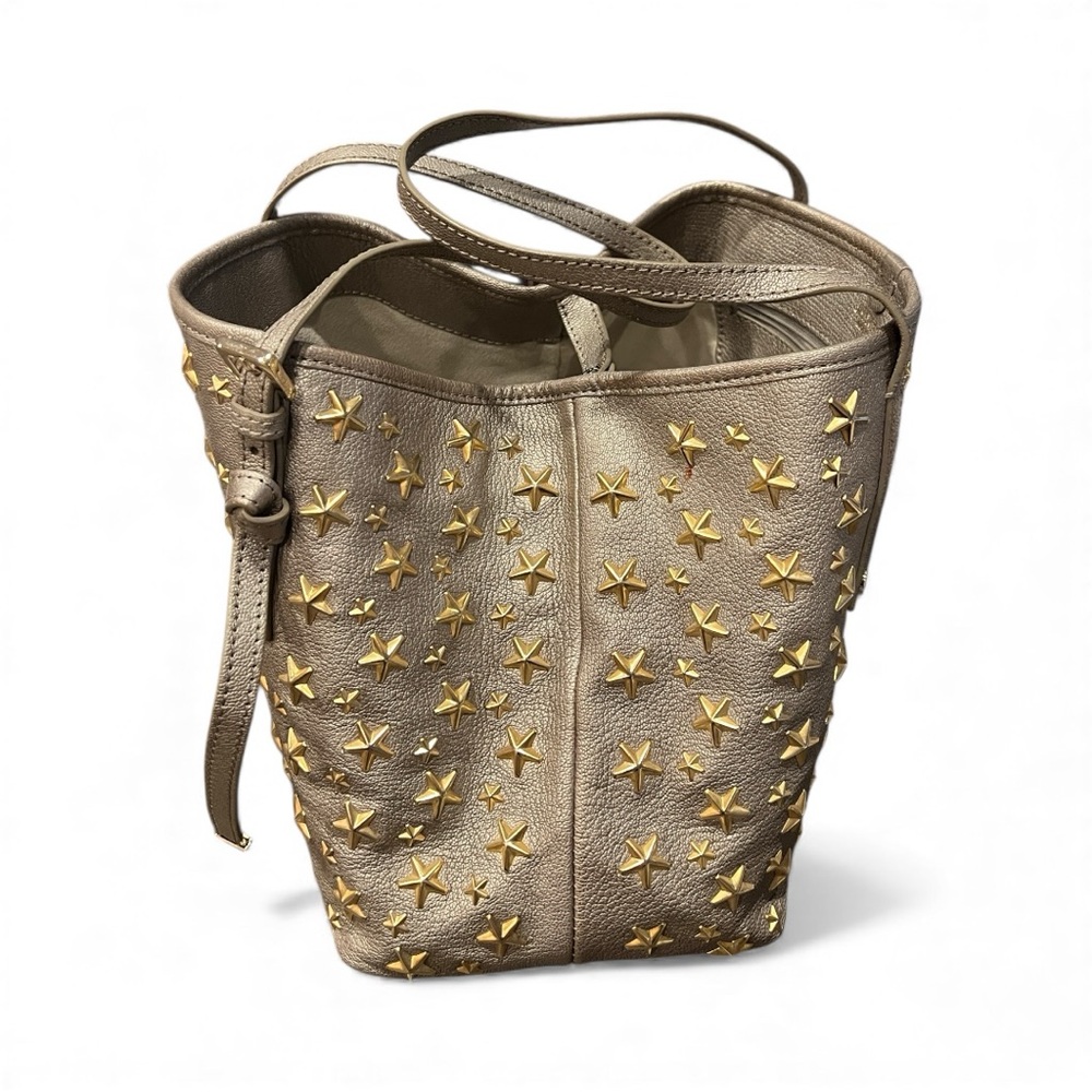 Jimmy Choo Metallic Taupe Star Stud Tote